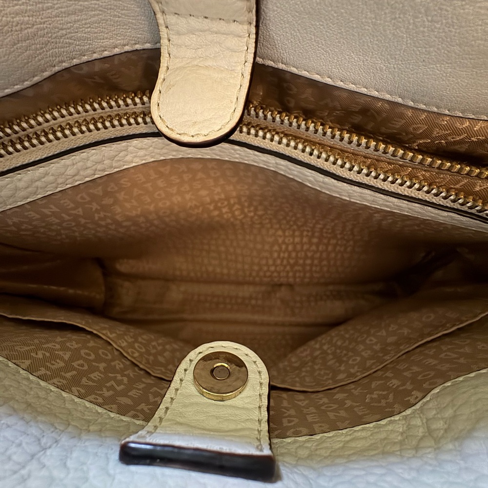 kate spade Cream Perforated Leather Satchel with Gold Hardware - Picture 9 of 15